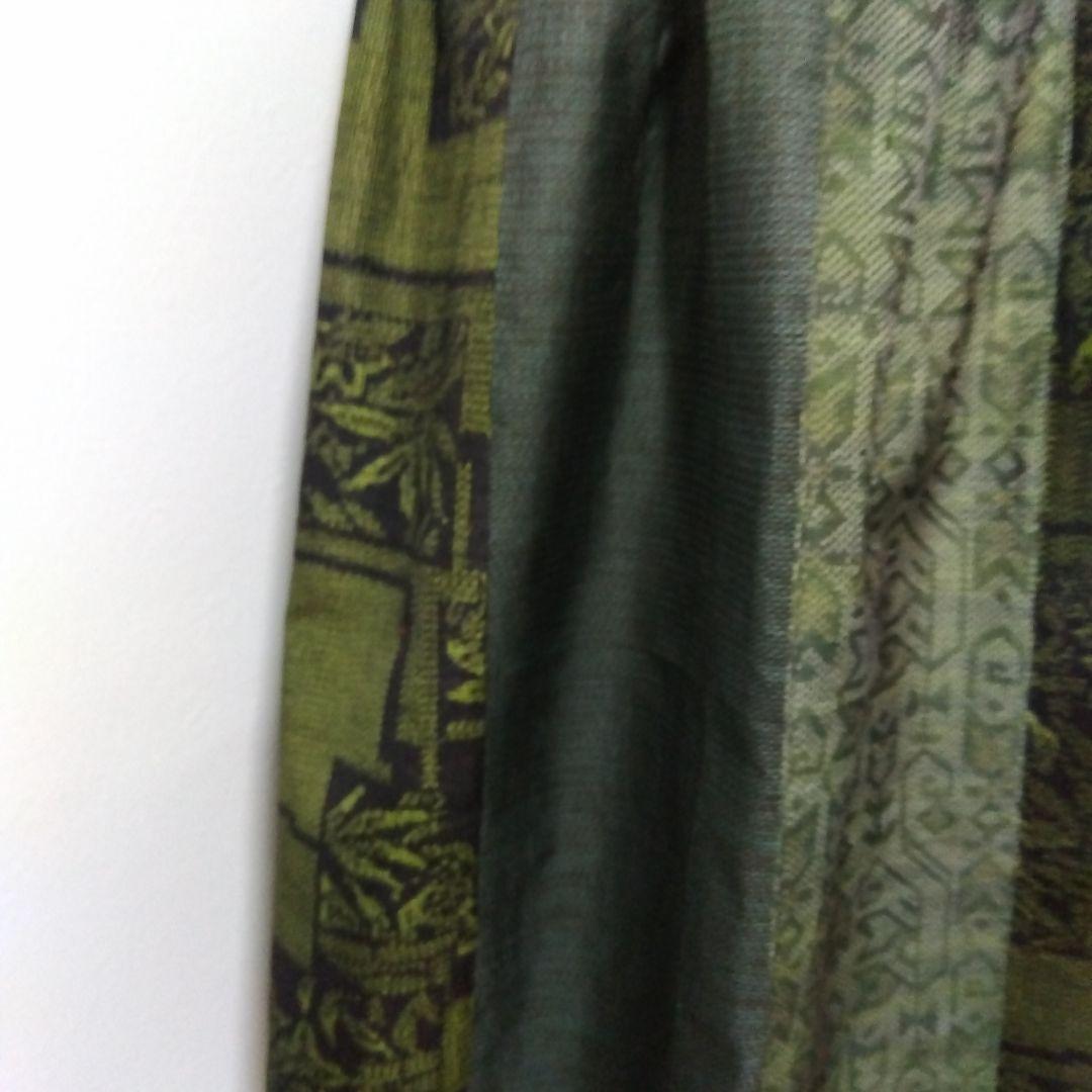 楊貴妃　2026J013 着物リメイク　大島紬　パッチワークのセットアップ