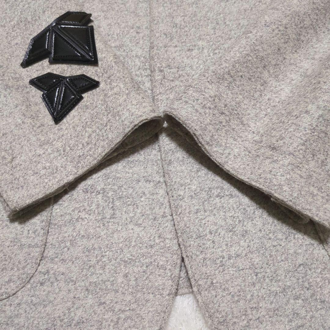 EMPORIO ARMANI♦イタリア製 パッチ装飾 ウールジャケット 灰 48