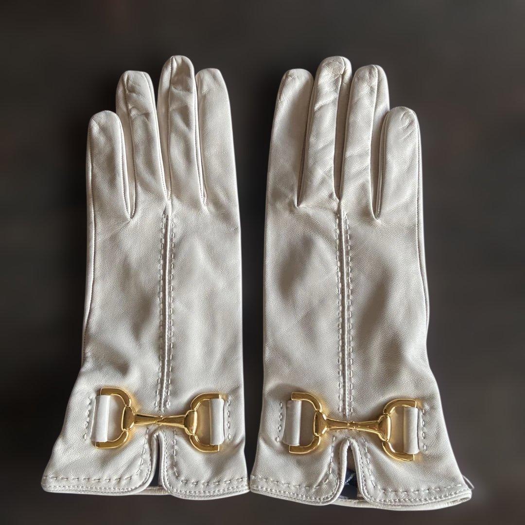 ANDREANO ホワイトレザー手袋 7½