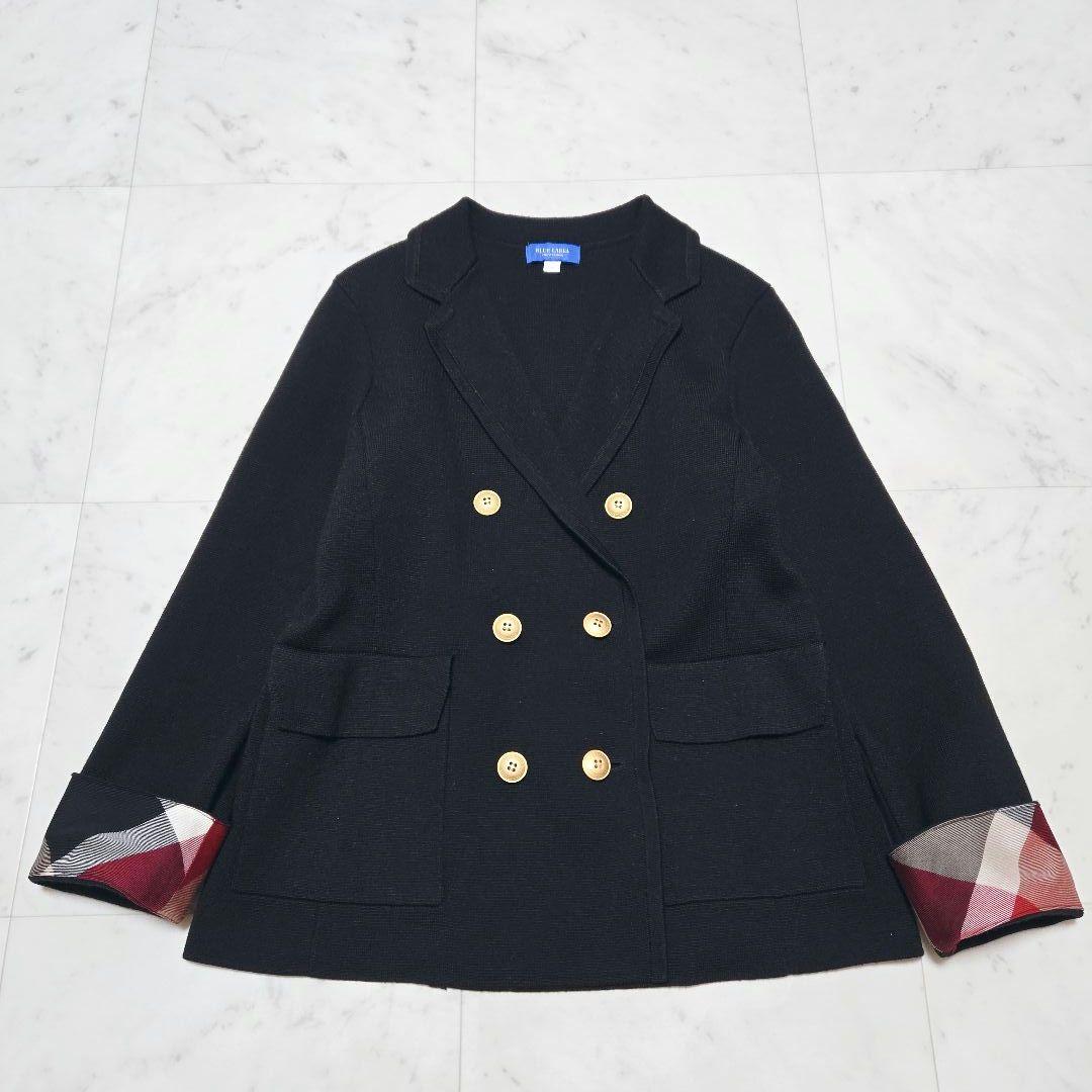 【美品】ブルーレーベルクレストブリッジ ミラノリブジャケット 金ボタン 黒