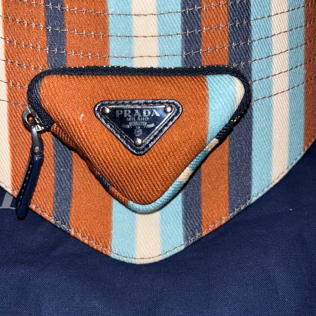 PRADA バケットハット ストライプ