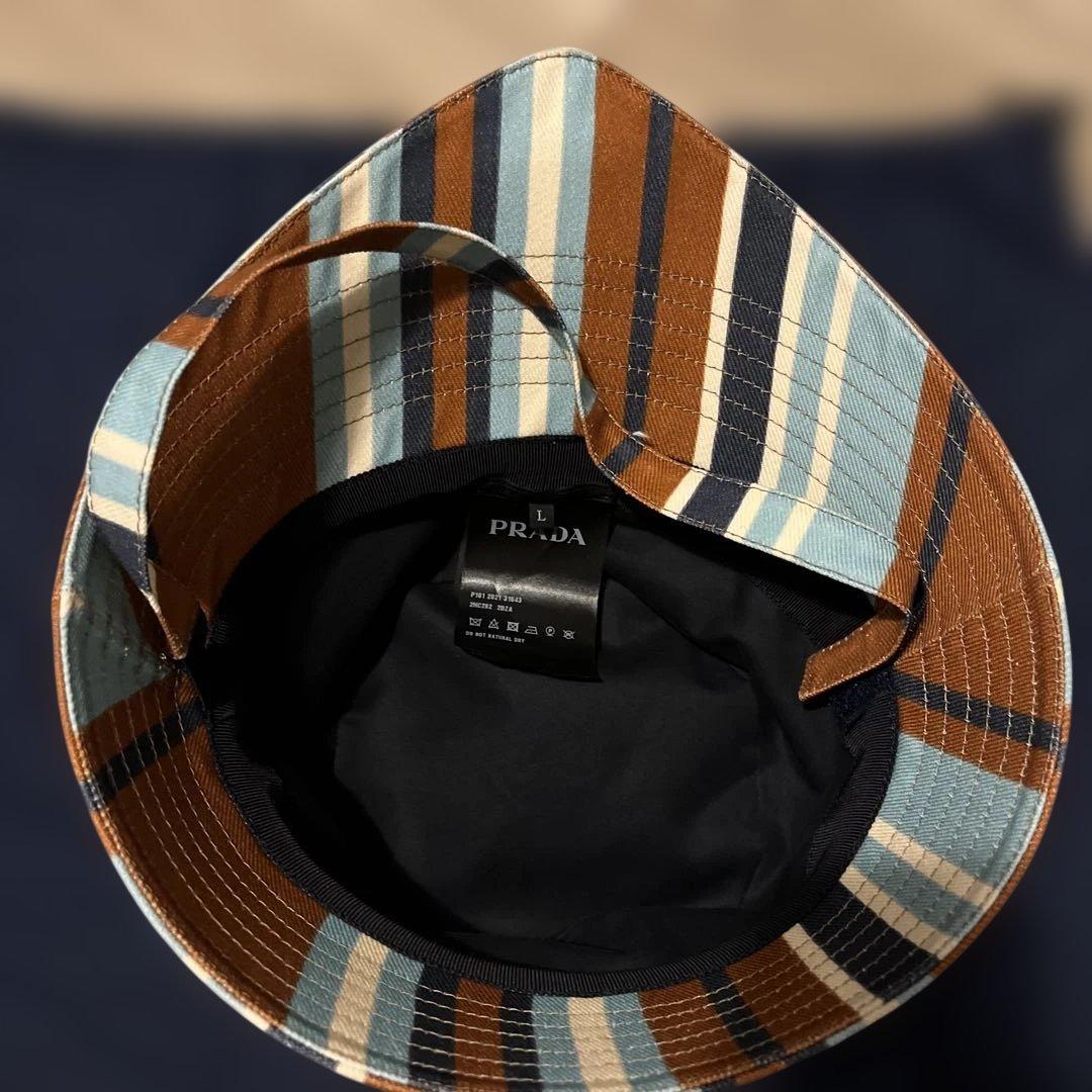 PRADA バケットハット ストライプ