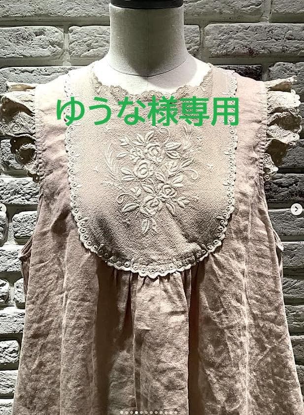 ★ゆうな 横浜 ツハル ローズ柄刺繍ノースリーブワンピース