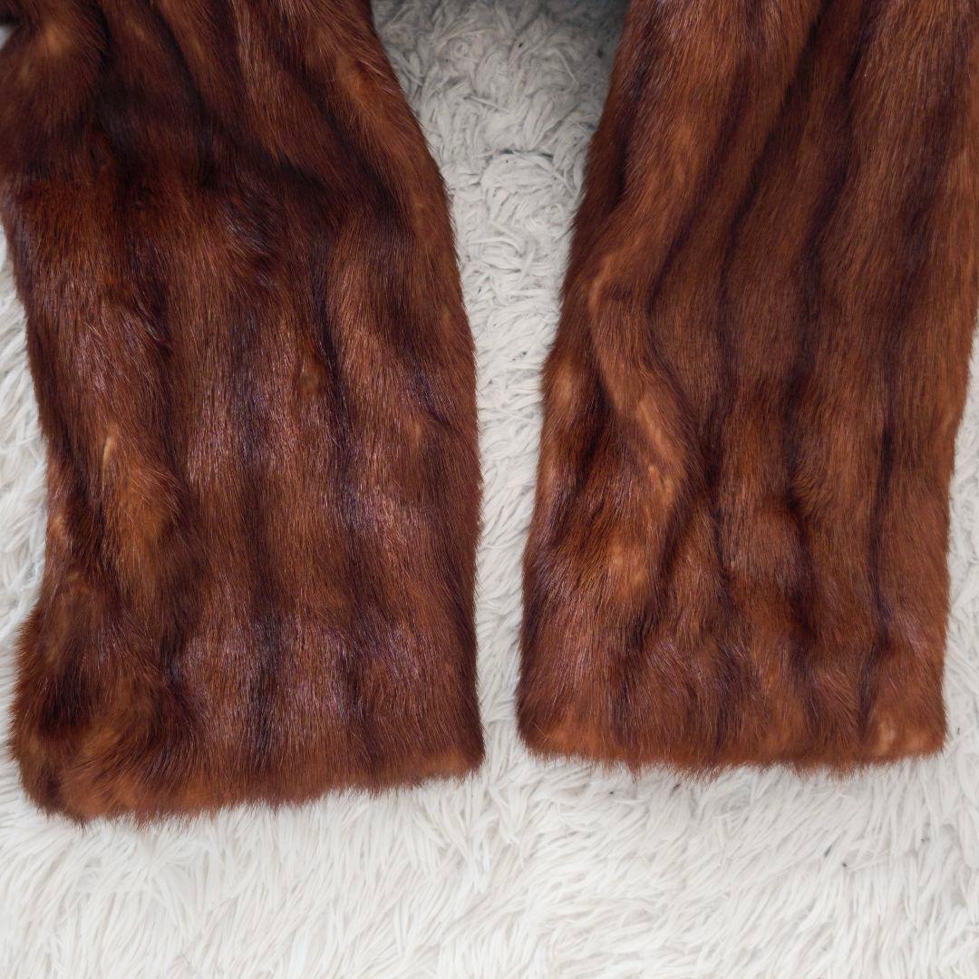 【美品 高級◎】 着丈93 毛皮 ミンク ロング デミバフ ファーコート L