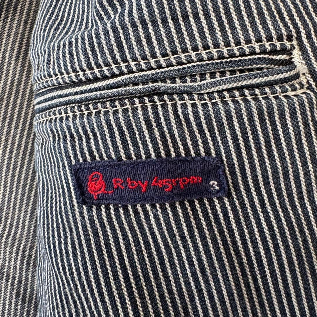 希少✨45rpm ヒッコリーストライプ ワークカバーオールジャケット 3