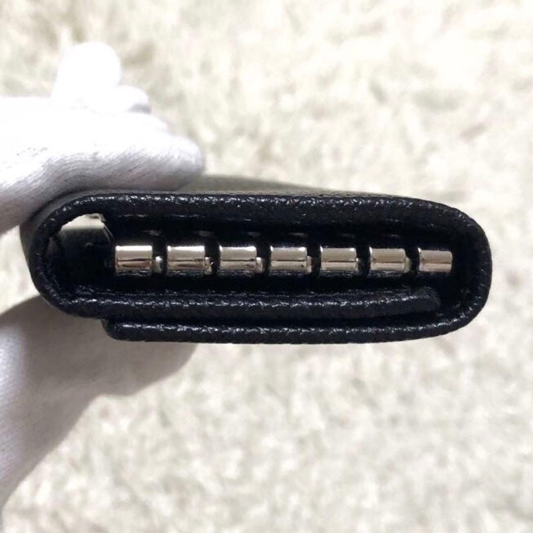 未使用✨ブルガリ レザー　6連 キーケース ロゴ　チェーン付　ブラック メンズ