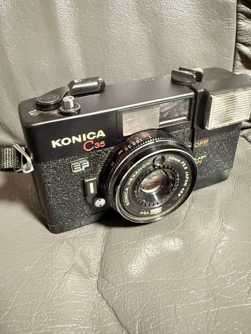 KONICA C35 EF フィルムカメラ ケース付 HEXANON