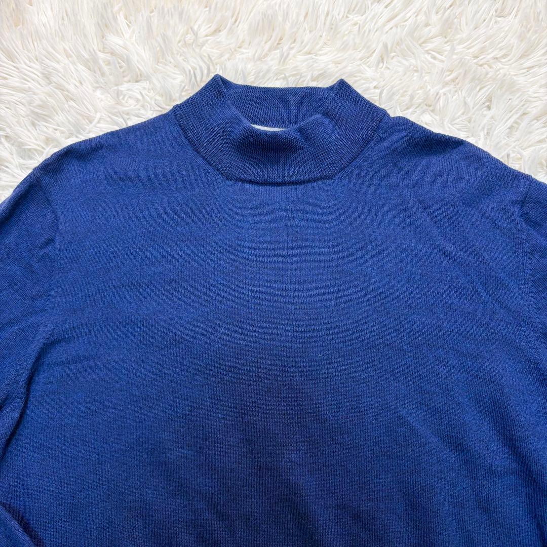 GRAN SASSO　モックネック　ウール　12G ニット 杢ブルー