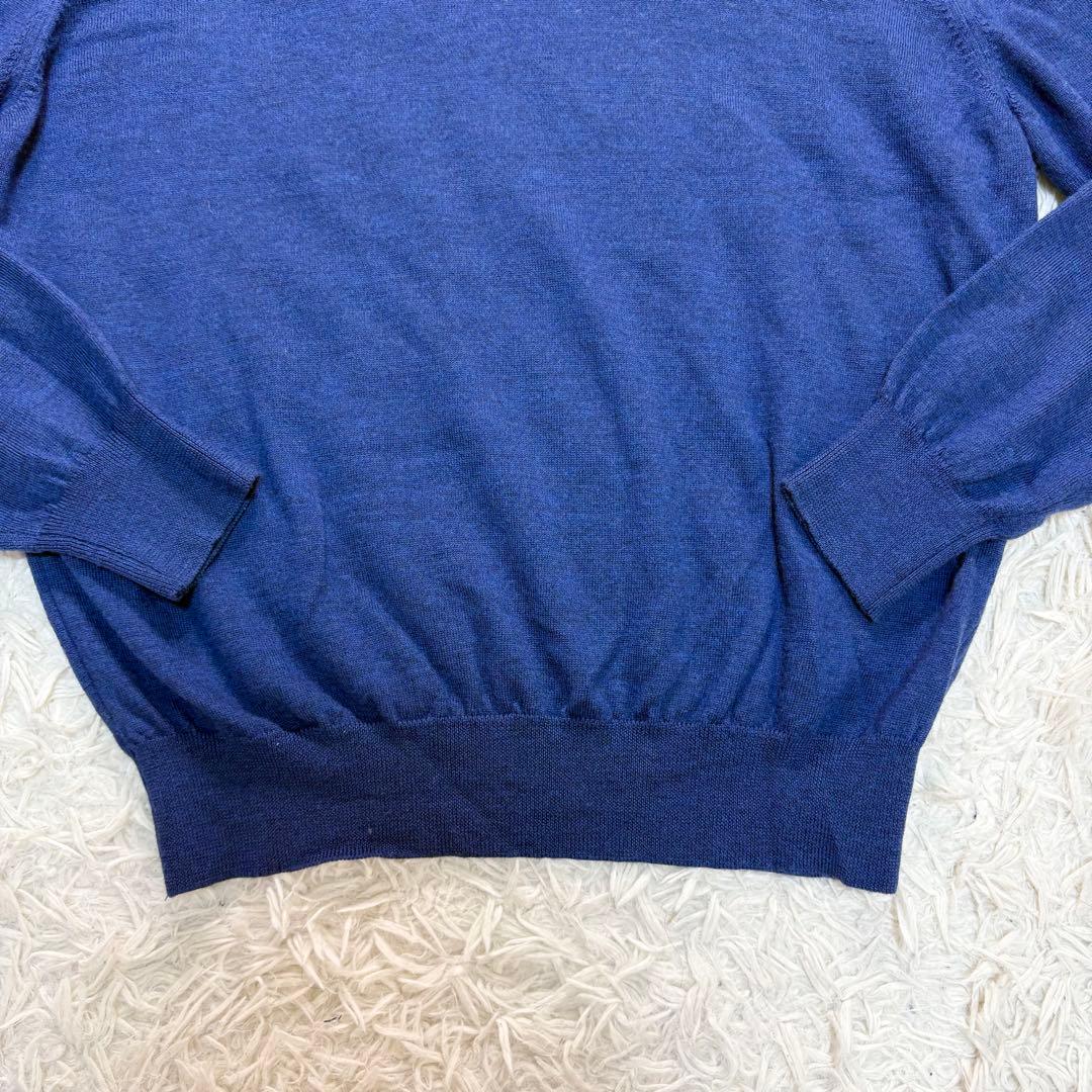 GRAN SASSO　モックネック　ウール　12G ニット 杢ブルー