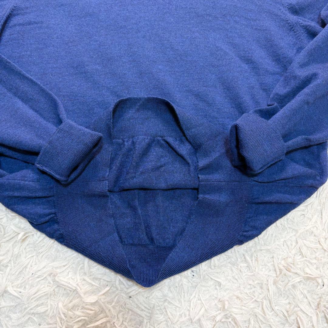 GRAN SASSO　モックネック　ウール　12G ニット 杢ブルー