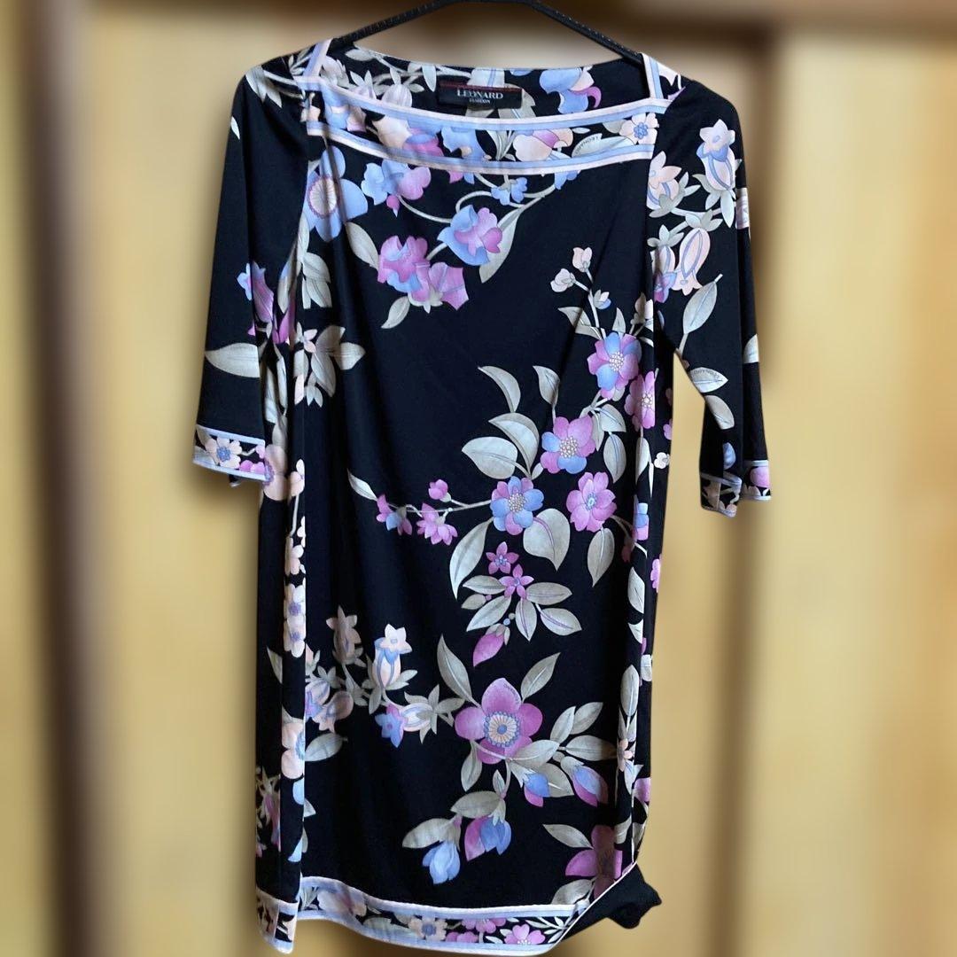 LEONARD 花柄 五分袖チュニックワンピース　サイズ1
