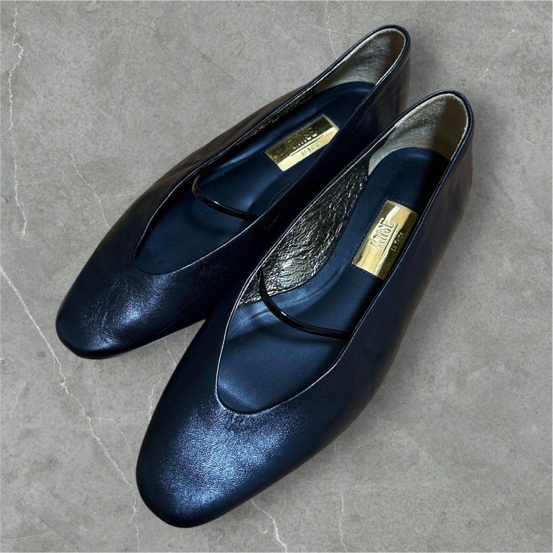 美品　Le talon ルタロンフラットパンプス　GRISE 22.5