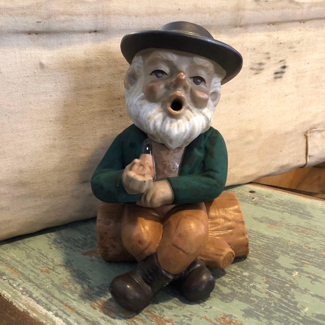 【煙出し人形】パイプおじさん 京都松栄堂 お香立て 香炉 陶器