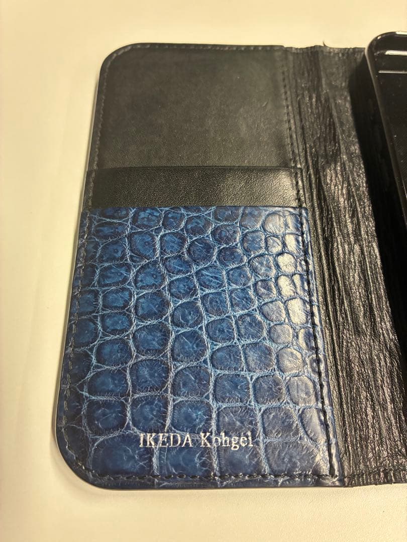 【池田工芸】藍染めクロコダイル」iPhoneケース