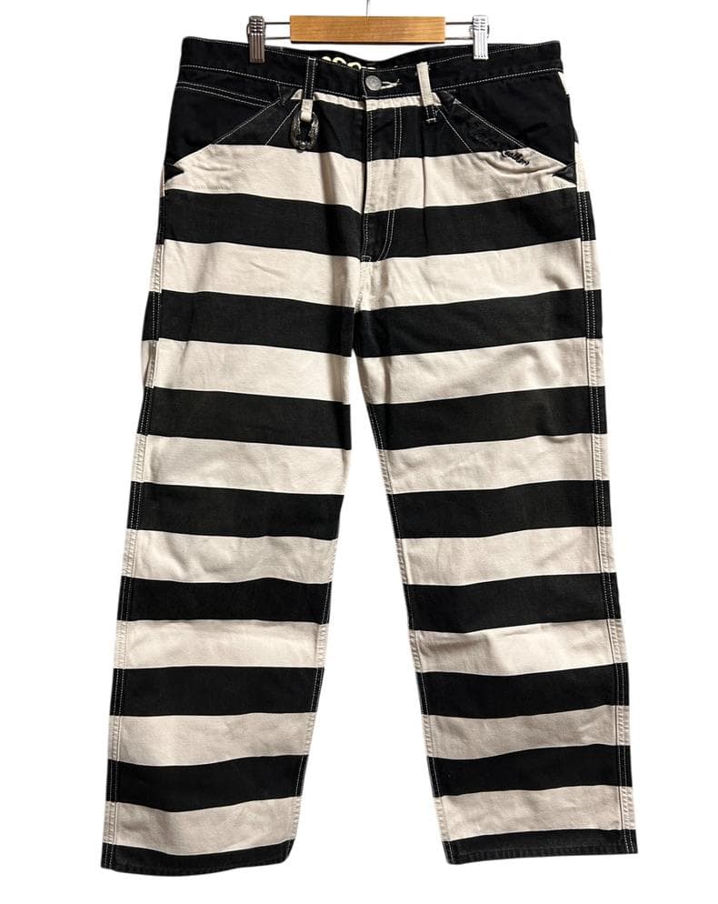 専用☆VANSON バンソン 404 囚人 ボーダー ワークパンツ W36 黒