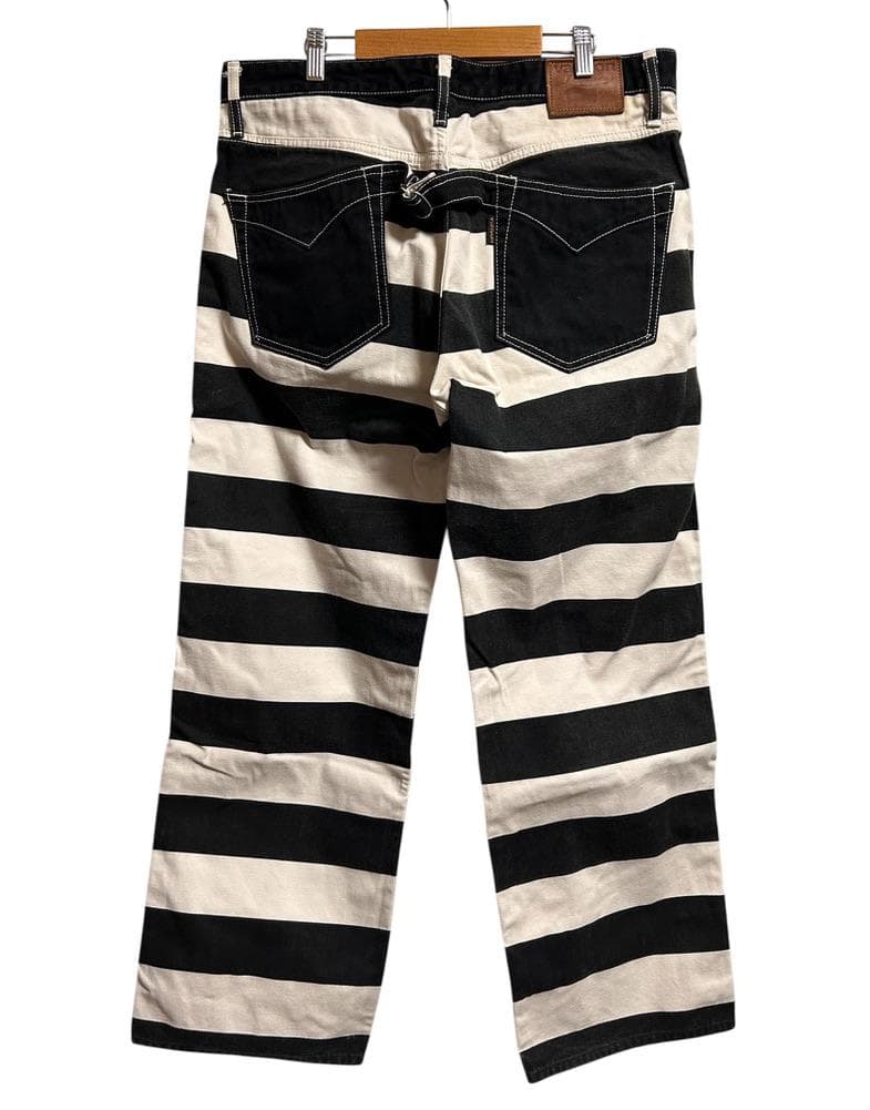 専用☆VANSON バンソン 404 囚人 ボーダー ワークパンツ W36 黒