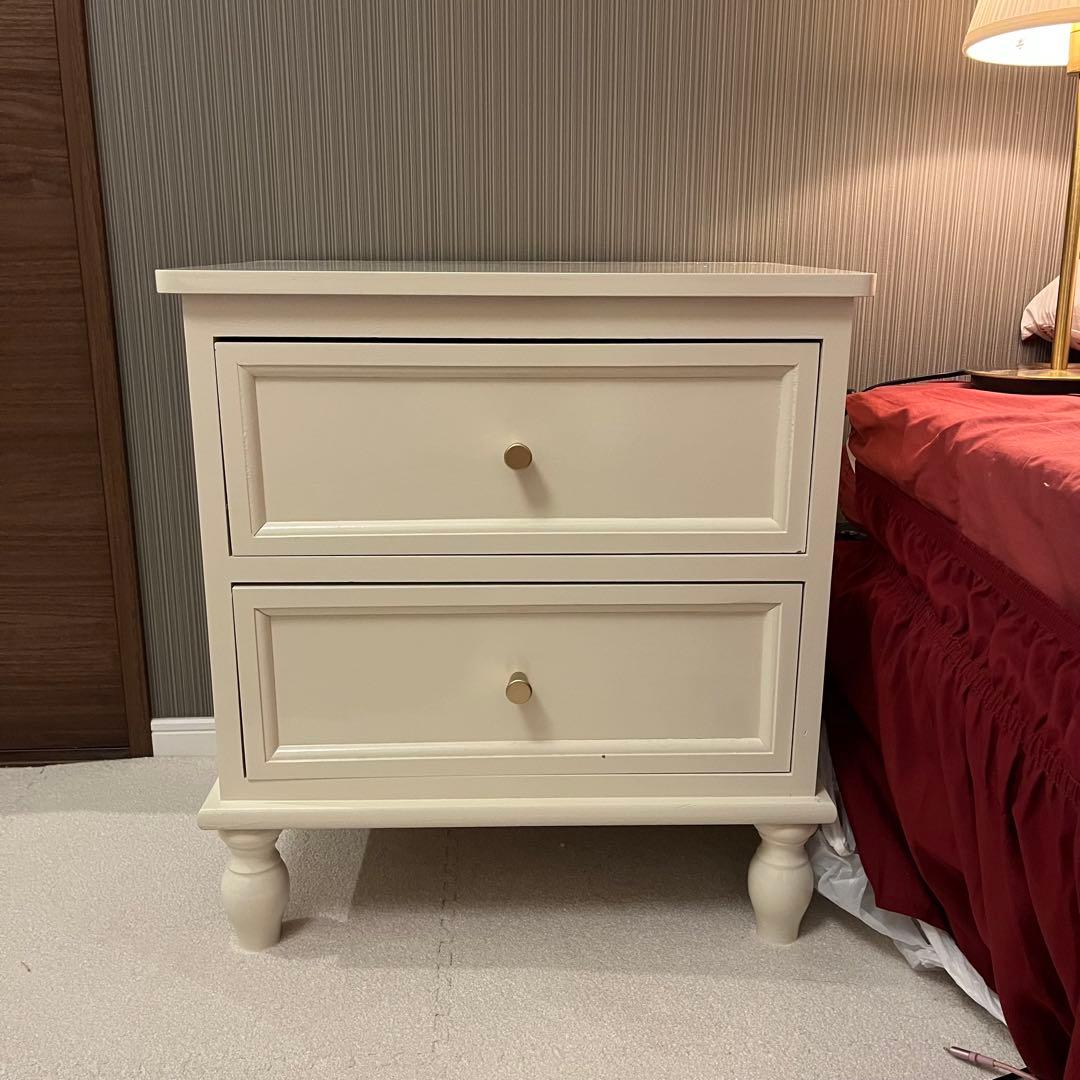 ナイトテーブル　サイドチェスト　アンティーク風　　Francfranc系