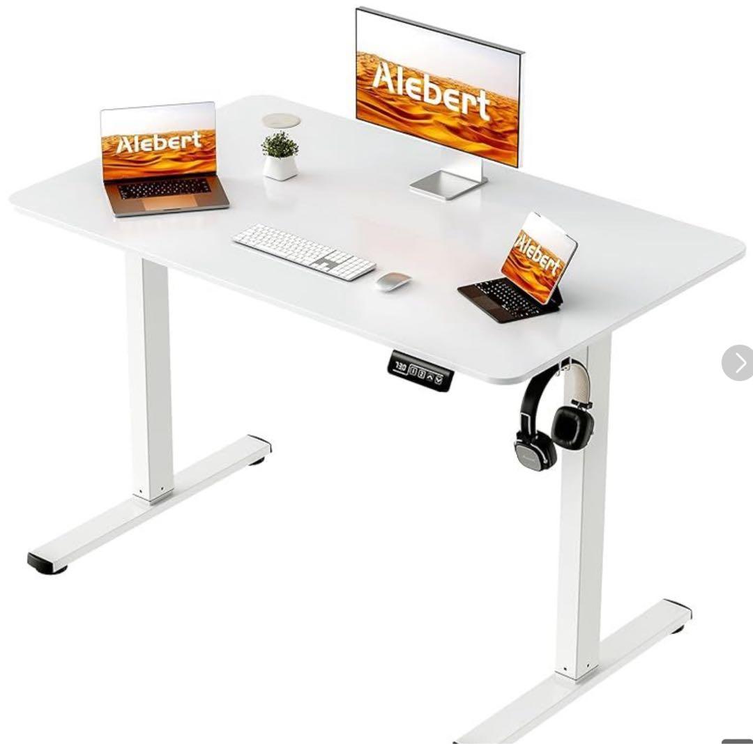 SALE中 電動昇降デスク 白 幅100 奥行60cm 匿名配送 73-118