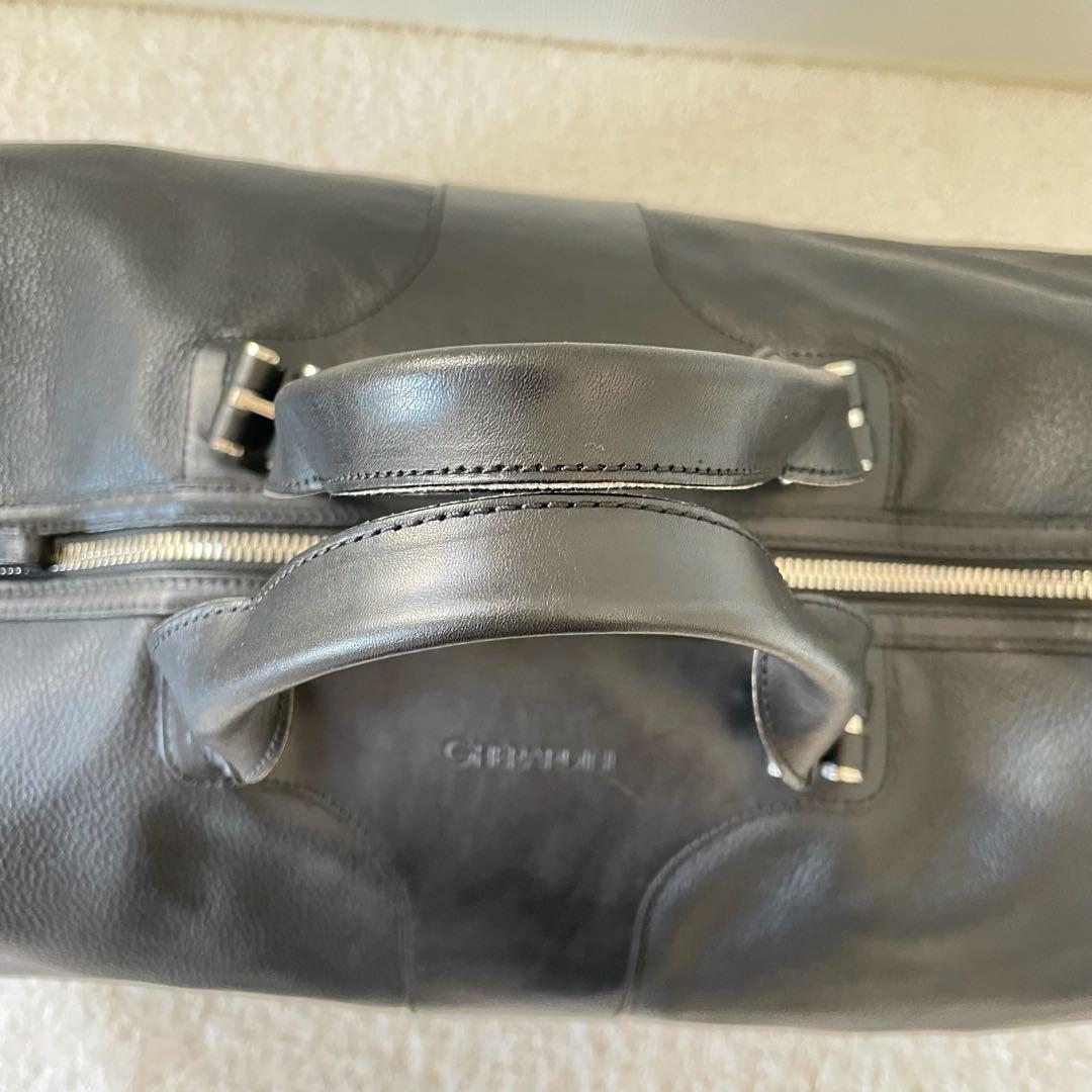 ゲラルディーニ ボストンバッグ 2way 黒 大容量 旅行 出張 オールレザー