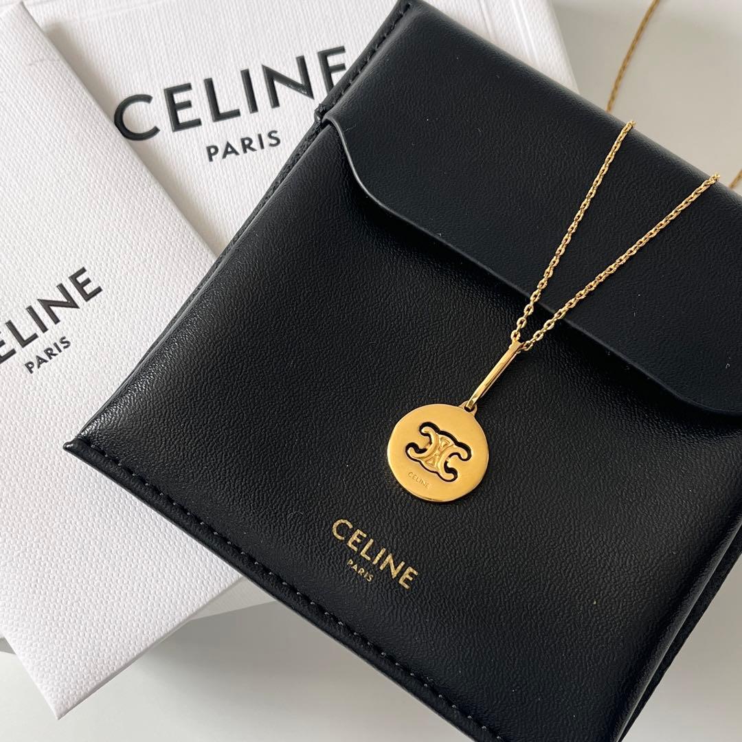 CELINE　セリーヌ　トリオンフ　スイベル　ネックレス　ゴールド　箱付き