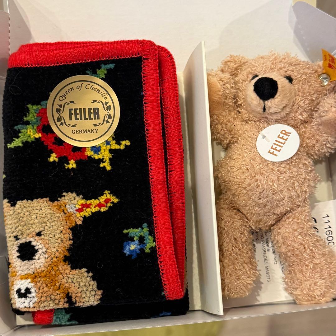 Steiff x FEILER ハンカチ　テディベア　セット
