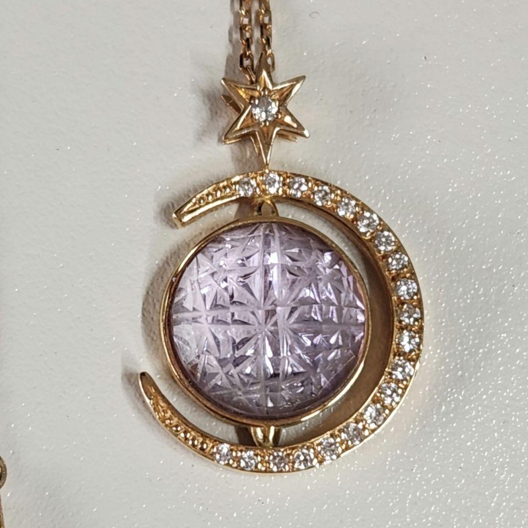 甲州貴石切子 アメジスト 小惑星 ネックレス