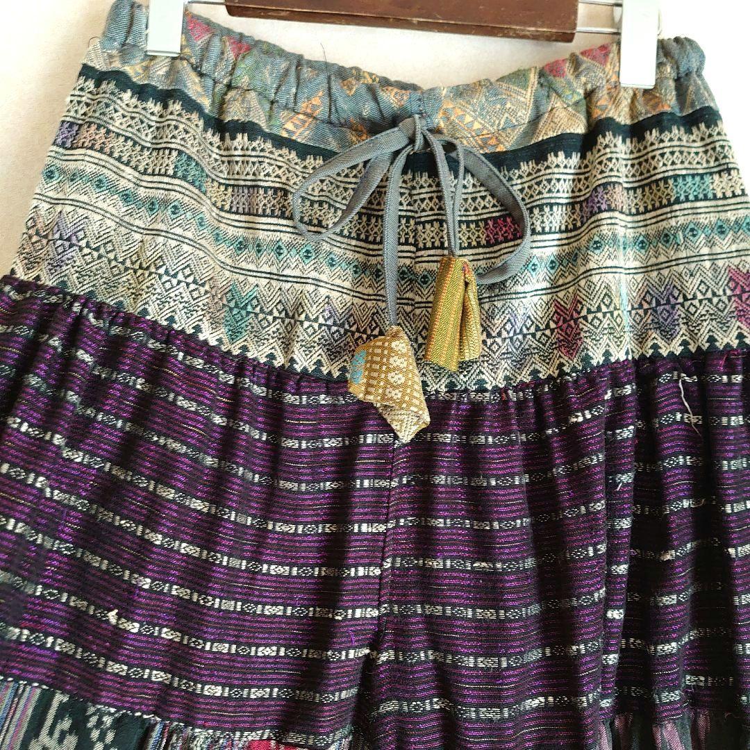 一点もの。古布 エスニック フレアパンツ パッチワーク