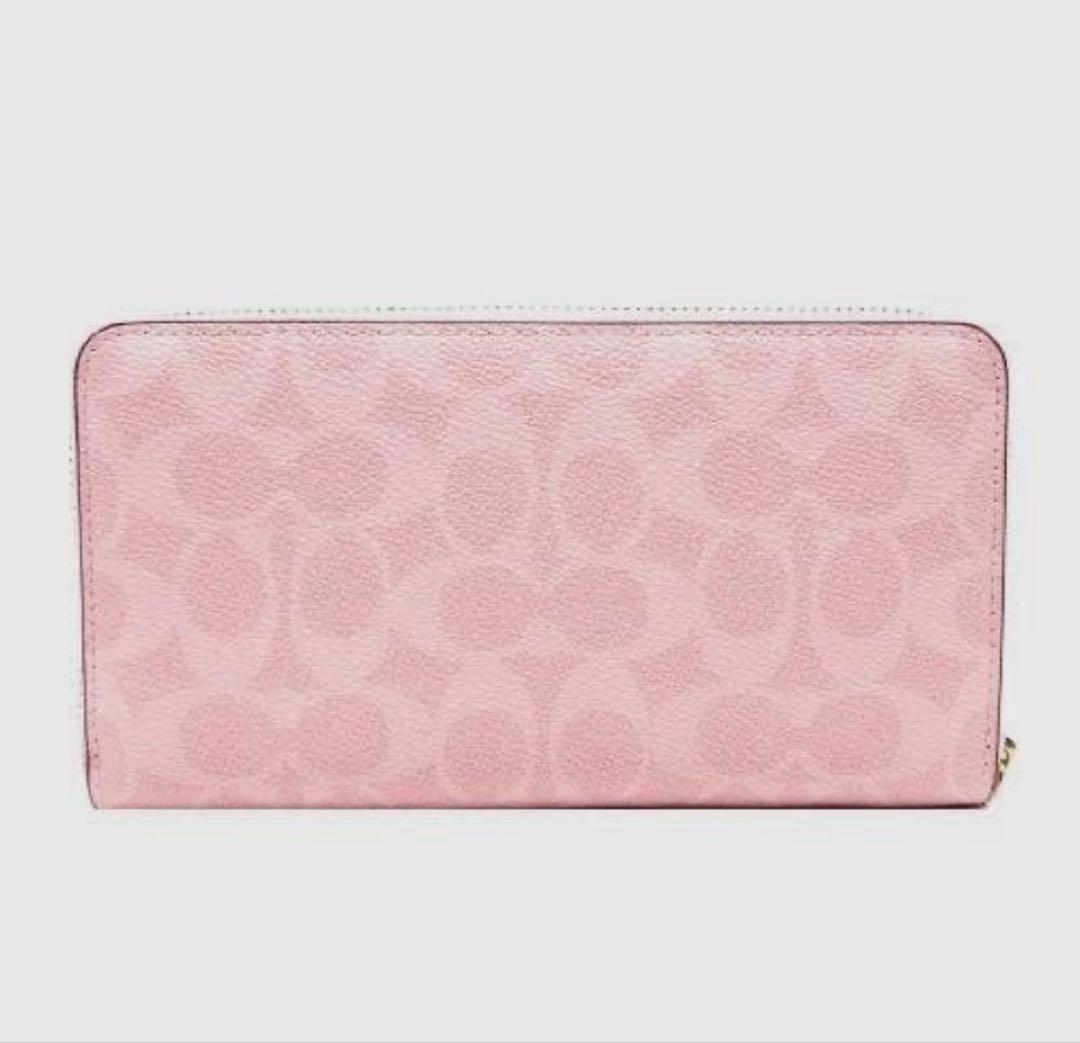 COACH コーチシグネチャーレザーラウンドファスナー長財布