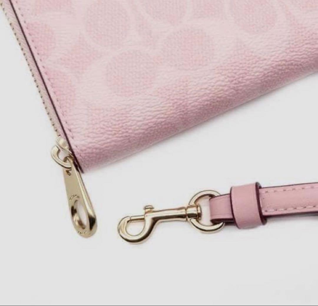 COACH コーチシグネチャーレザーラウンドファスナー長財布