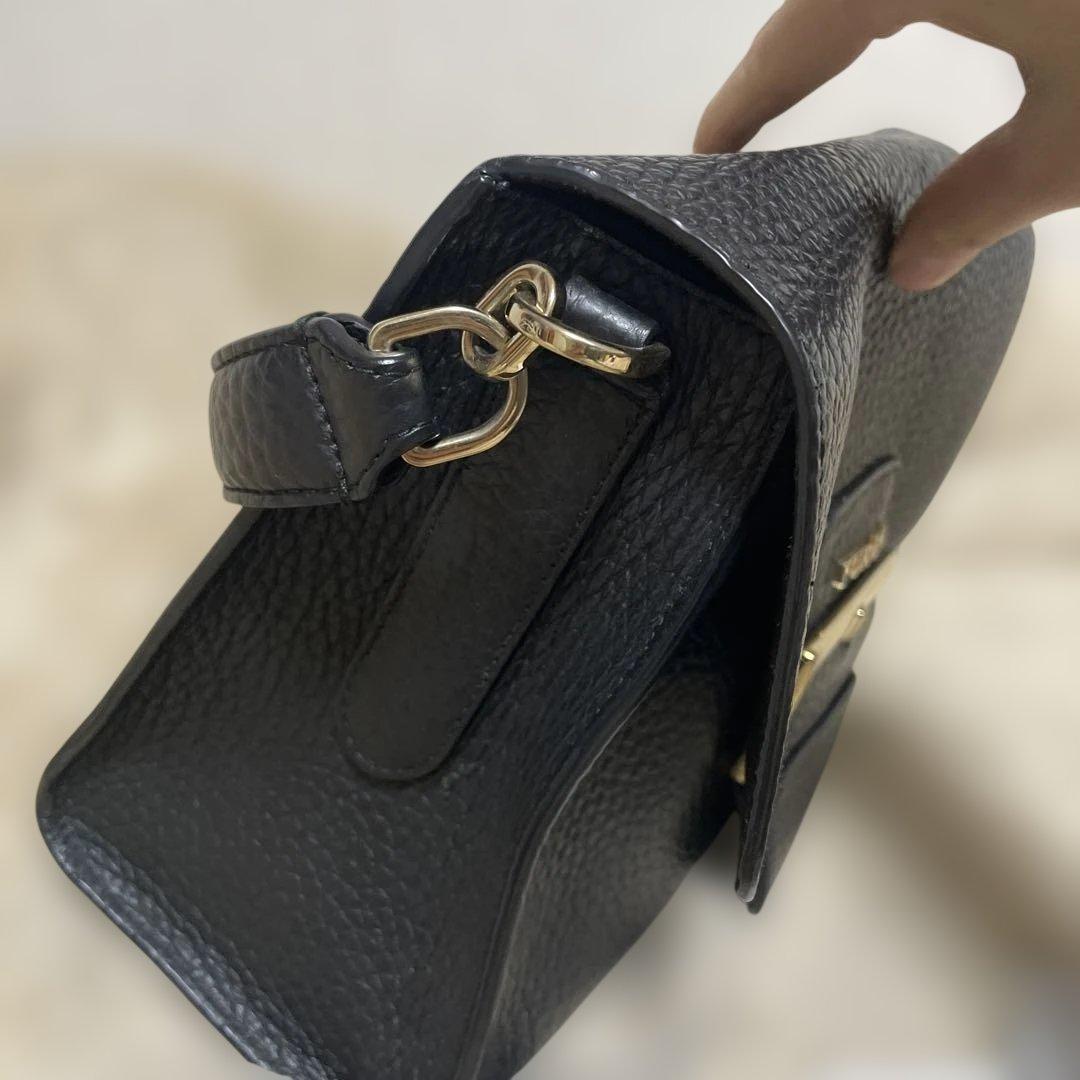 美品 FURLA フルラ ショルダーバッグ ブラック ゴールド金具 正規品