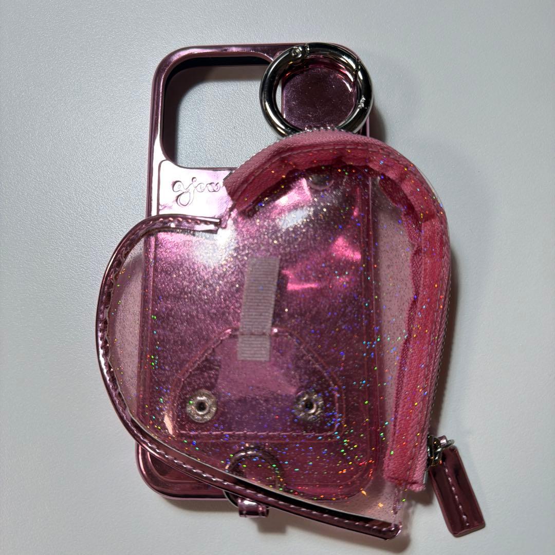 ※値下げ中！ajew グリッター透明ピンクケース　iPhone 15pro用