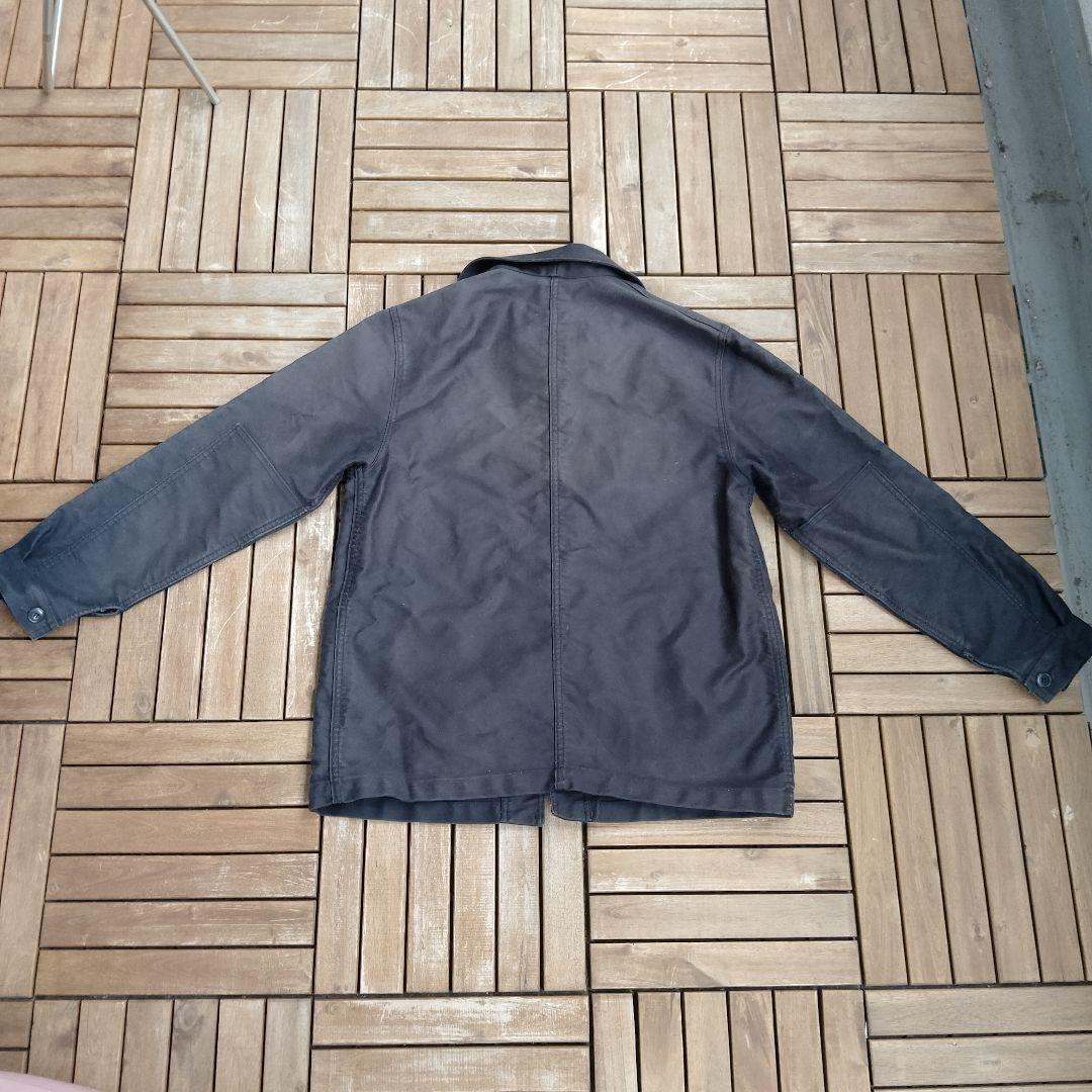 フランスメイドフレンチワーク ブラックモールスキン カバーオール GALLICE