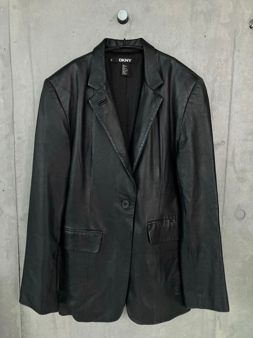DKNY ラムレザー　テーラードジャケット　本革
