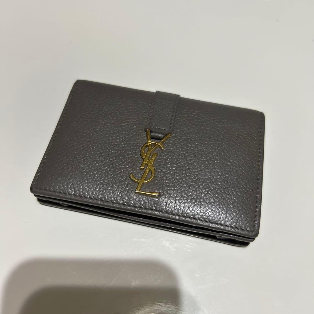 最終値下げ　SAINT LAURENT グレー 名刺入れ