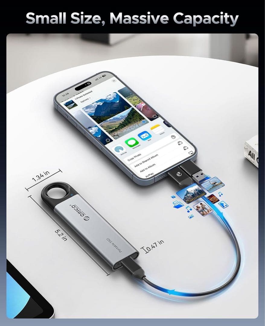 ORICO ポータブルSSD シルバー2TB