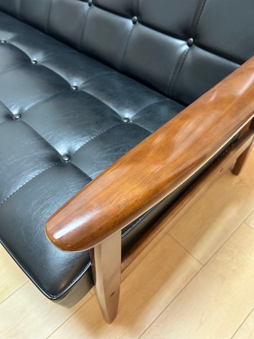 【leopa様　カリモク60】karimoku Kチェア2シーター ブラック