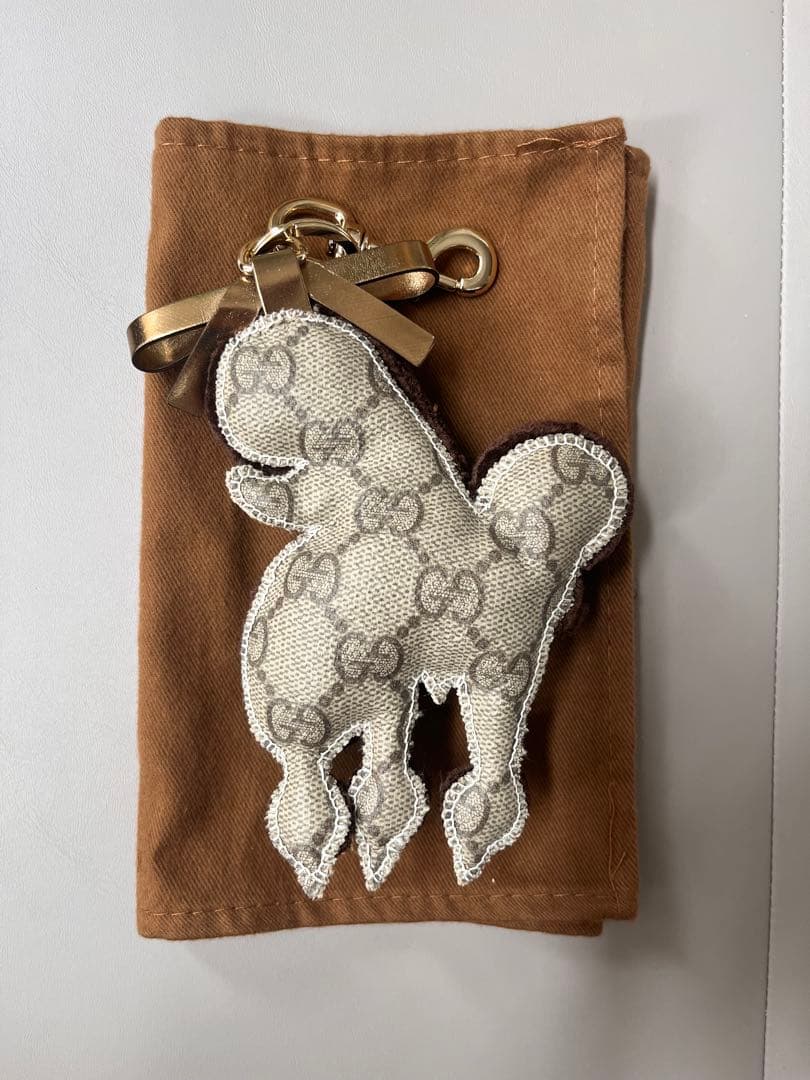 【未使用】GUCCI グッチ プードルチャーム ルル 犬 ブラウン 箱付き