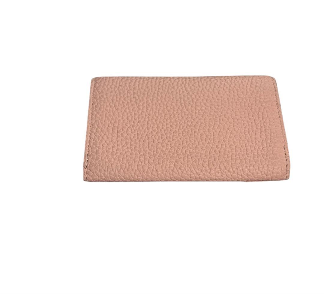 美品　ボナべンチュラ　カードケース　レザー　名刺　ピンク　トープ　グレージュ