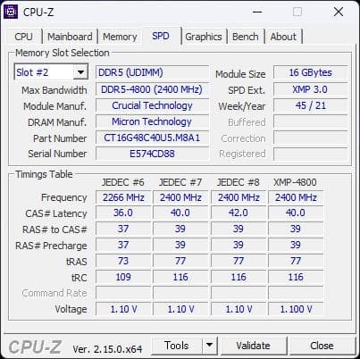 Crucial DDR5 32GB (2x16GB) メモリー
