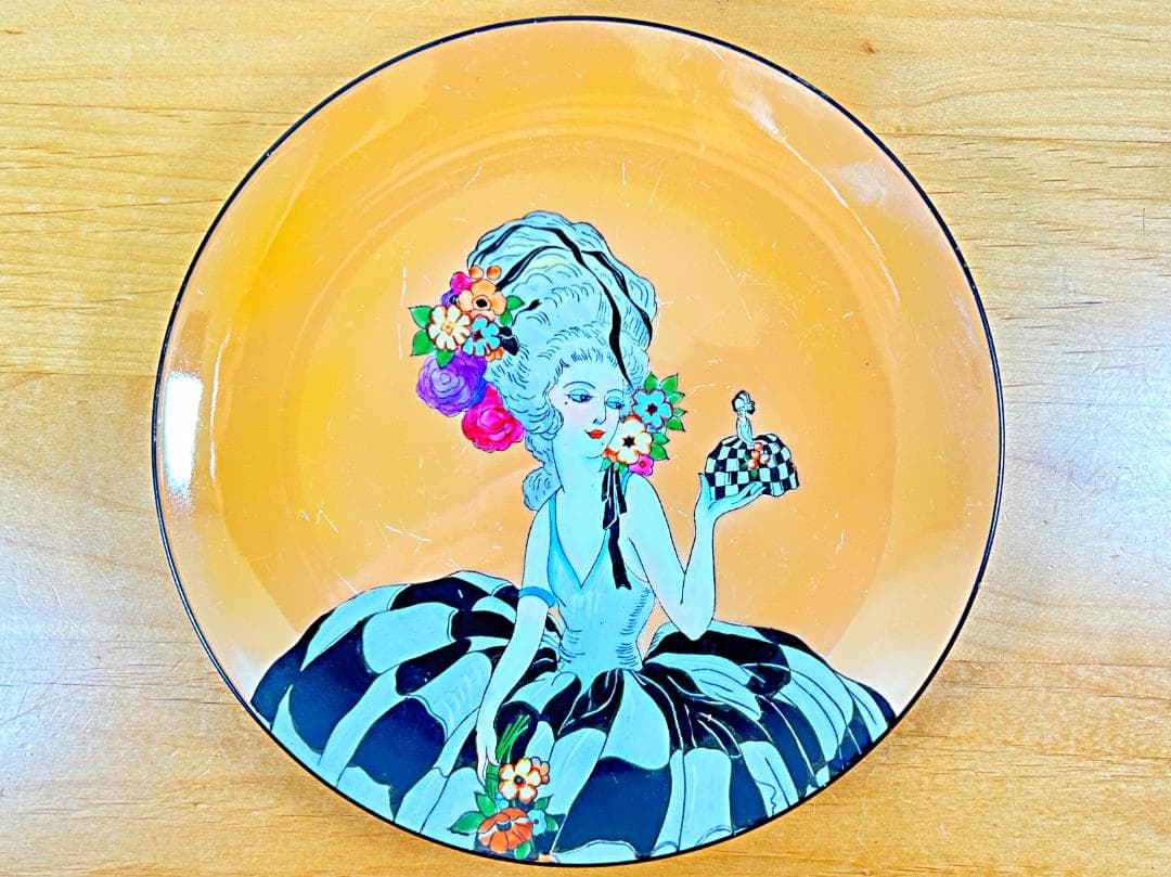 オールド ノリタケ デコレディ ポンパドール プレート 22cm 皿 ラスター彩