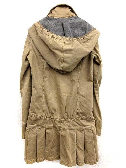 DIESELミリタリージャケットフード付きカーキベージュ系プリーツワンピース
