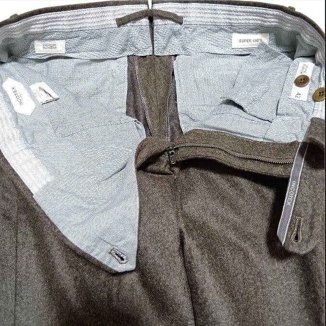 INCOTEX Super100 42 035型 フランネル ウールスラックス