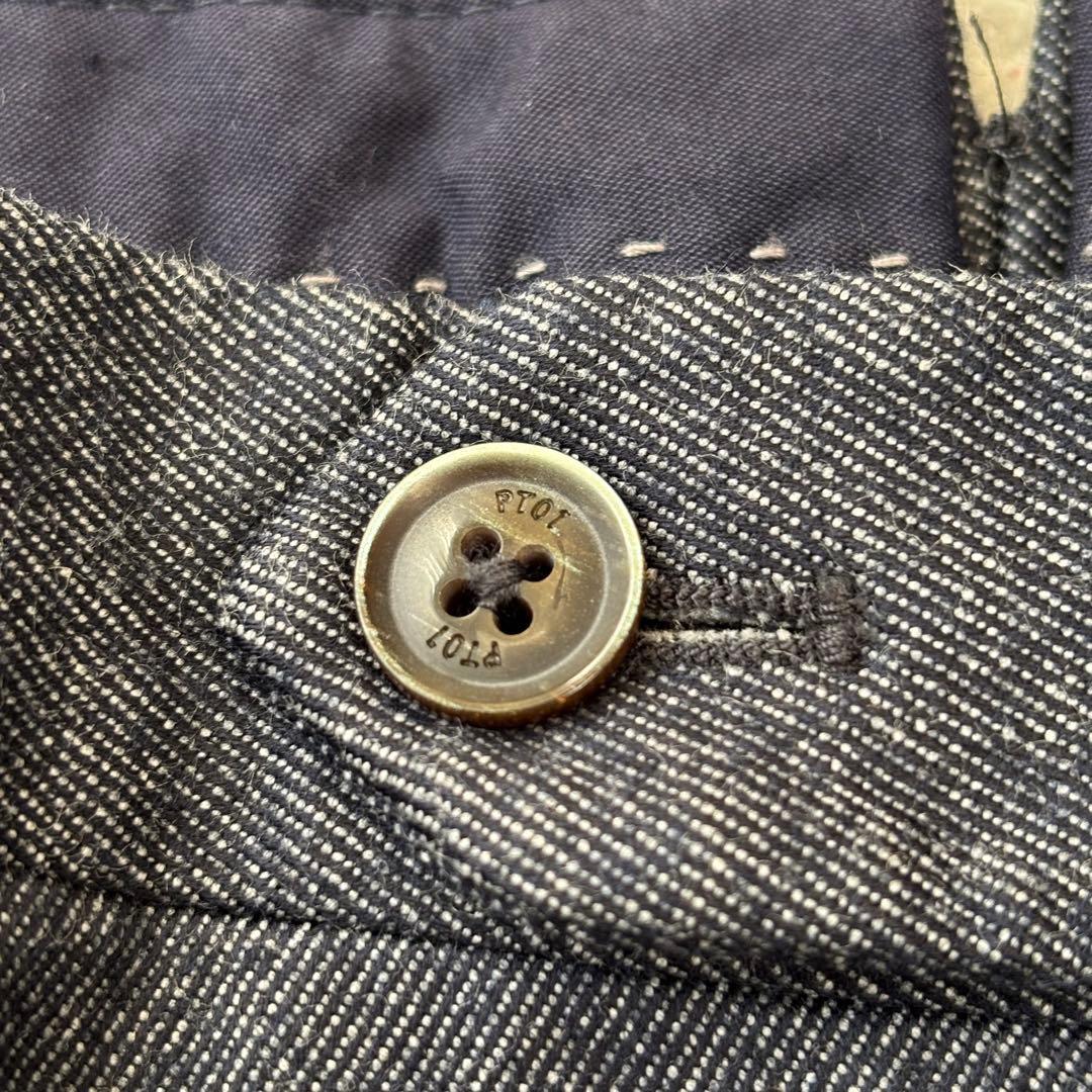 PT01 デニム調 スラックス 46 EVO FIT ストレッチ　ルーマニア製