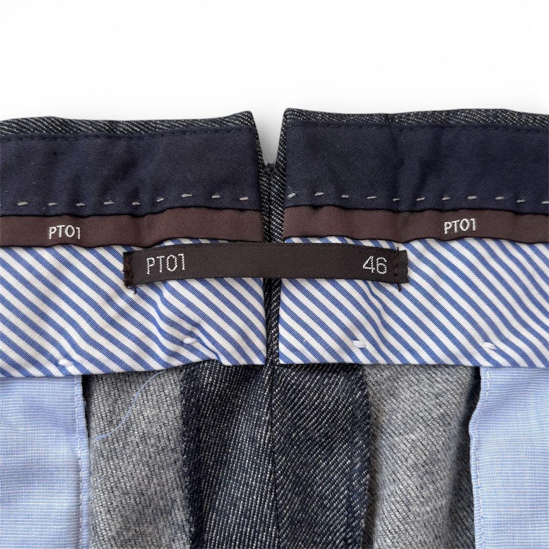 PT01 デニム調 スラックス 46 EVO FIT ストレッチ　ルーマニア製