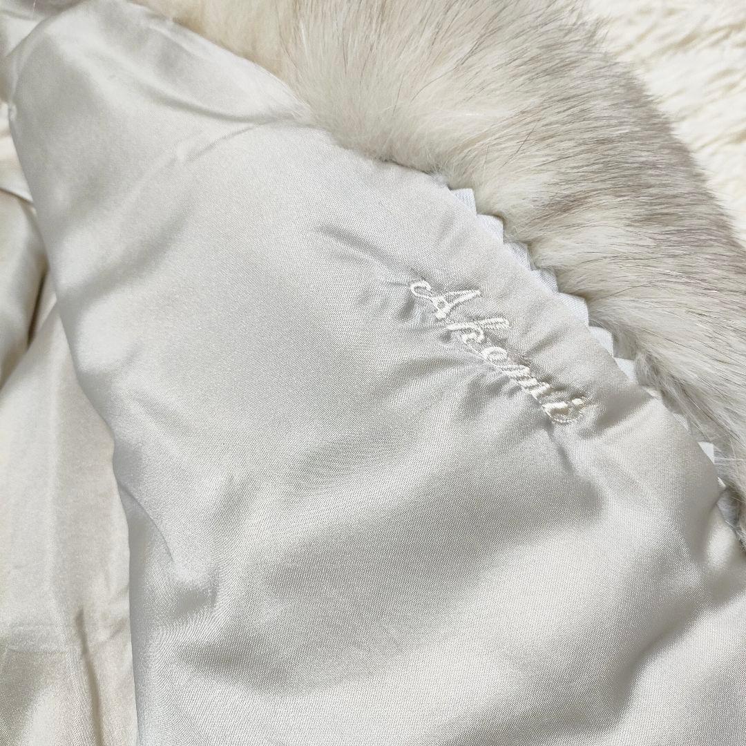 palody　毛皮コート　フォックスファー　本毛皮　ホワイト系　ボリューム