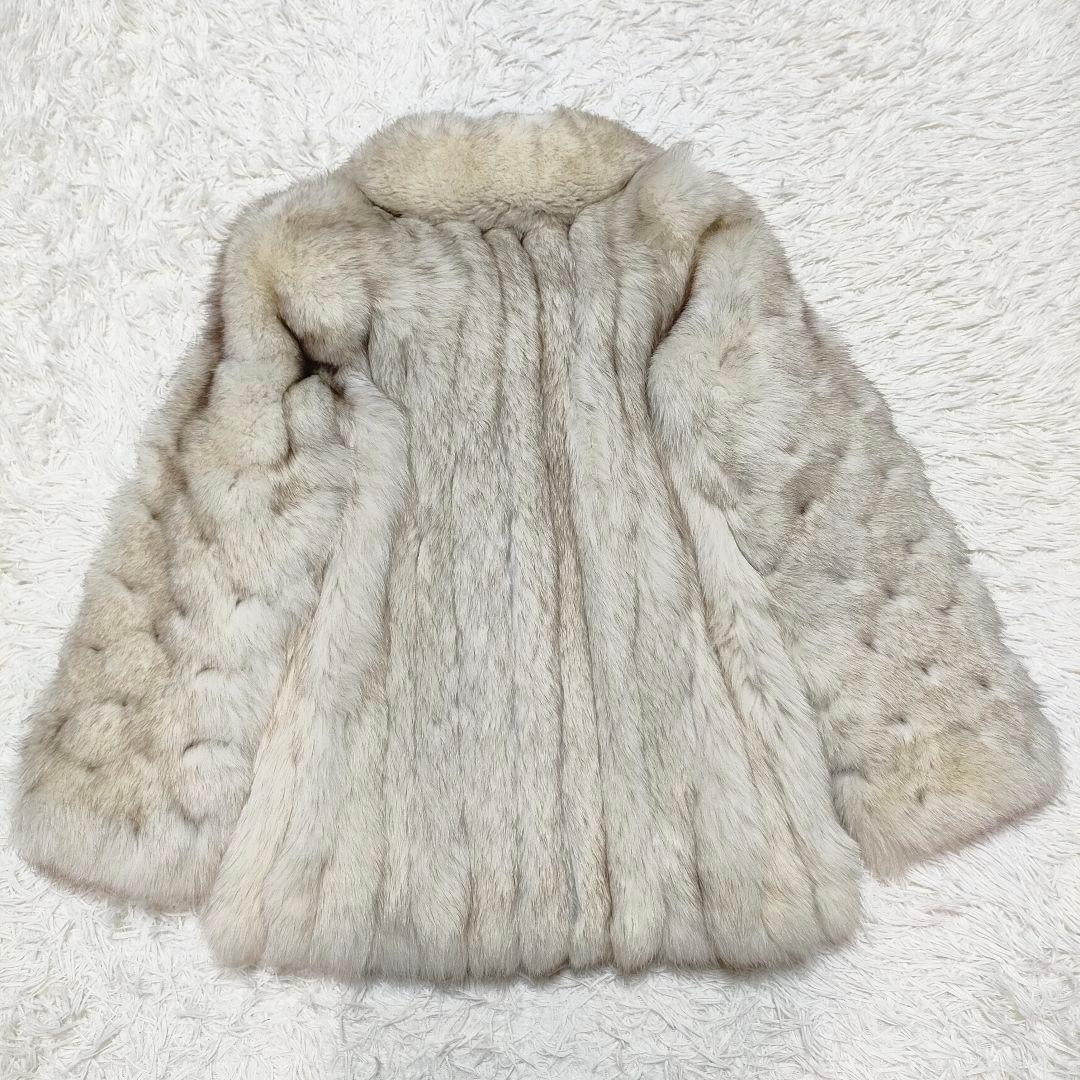 palody　毛皮コート　フォックスファー　本毛皮　ホワイト系　ボリューム