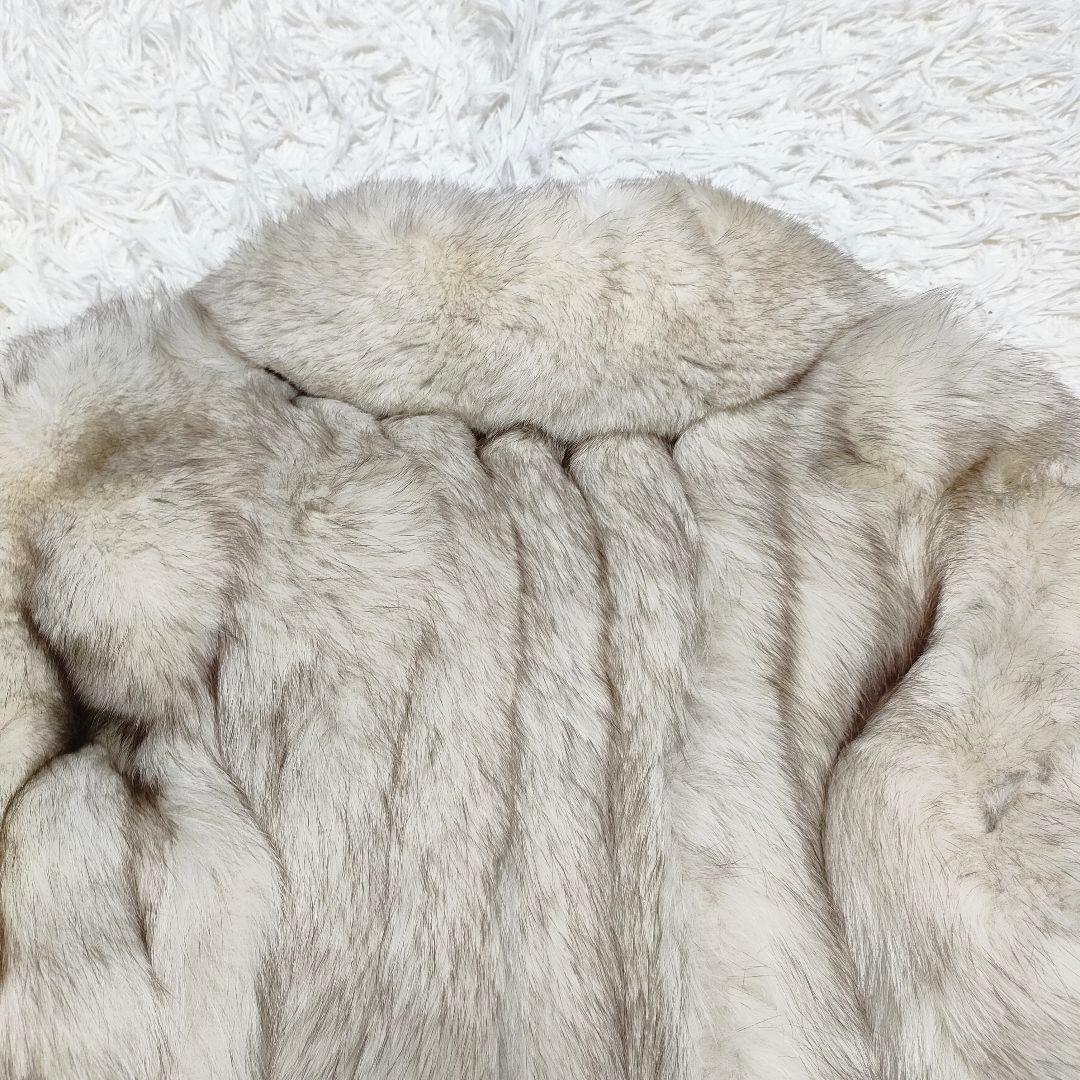 palody　毛皮コート　フォックスファー　本毛皮　ホワイト系　ボリューム
