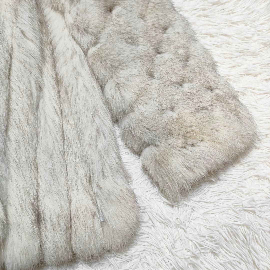 palody　毛皮コート　フォックスファー　本毛皮　ホワイト系　ボリューム