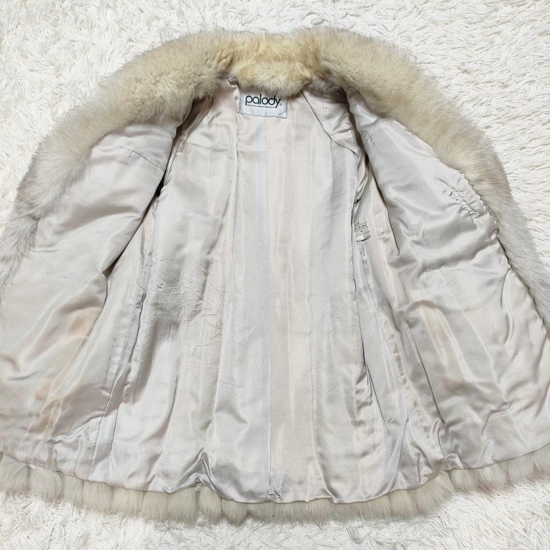 palody　毛皮コート　フォックスファー　本毛皮　ホワイト系　ボリューム