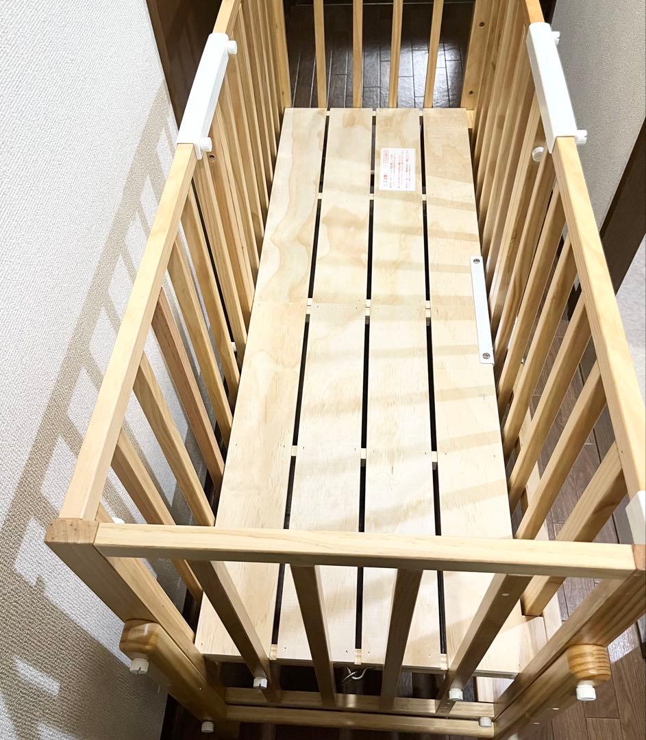 【まま】そいねーるⅢ ベビーベッド ナチュラル 大和屋 添い寝 ベルト付き